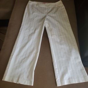 A-Line White Pants with Purple Pinstripe Size 18 Like New